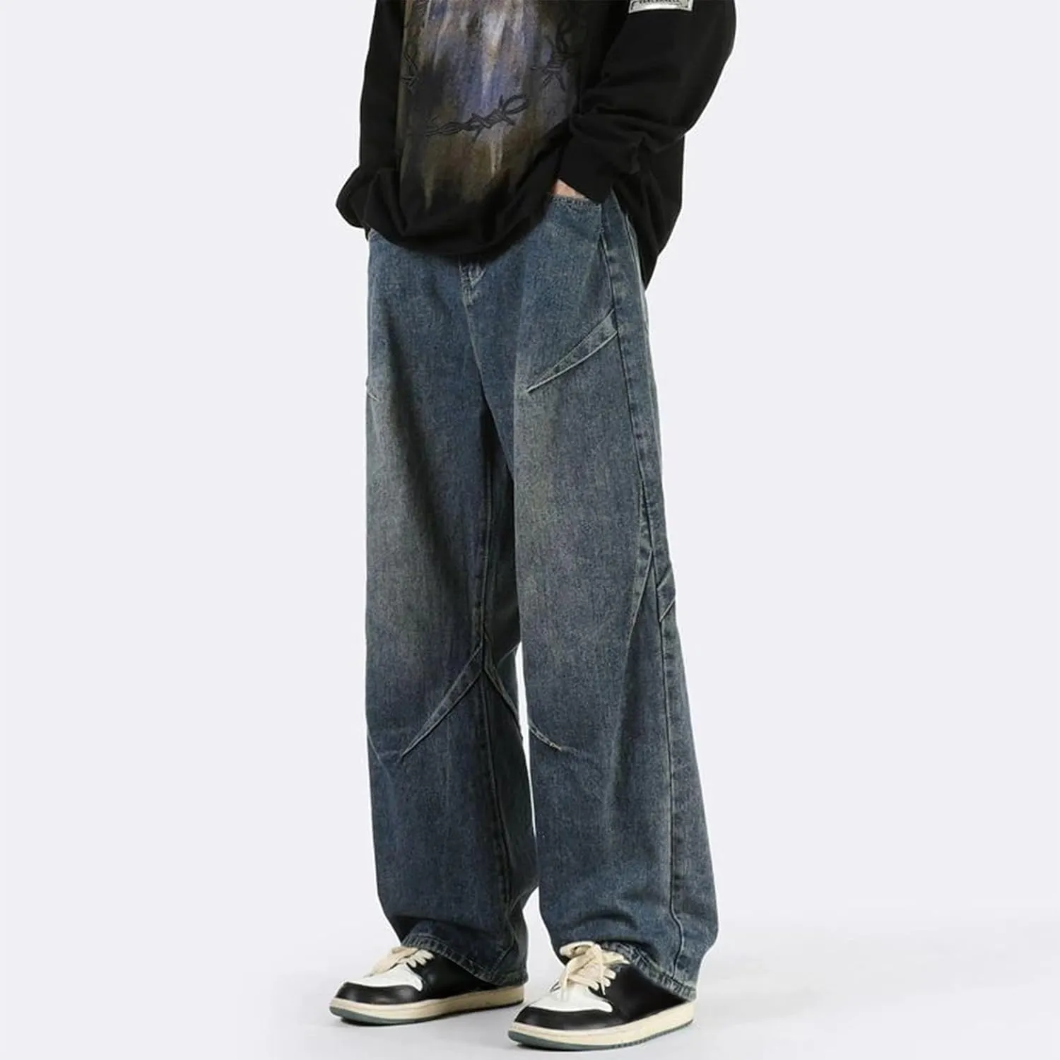 2025 Men's Summer Thin Straight Leg Denim Loose Cargo Pants