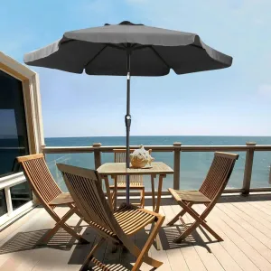 2.4m Garden Parasol Sun Shade with Crank LIft and Tilt Function