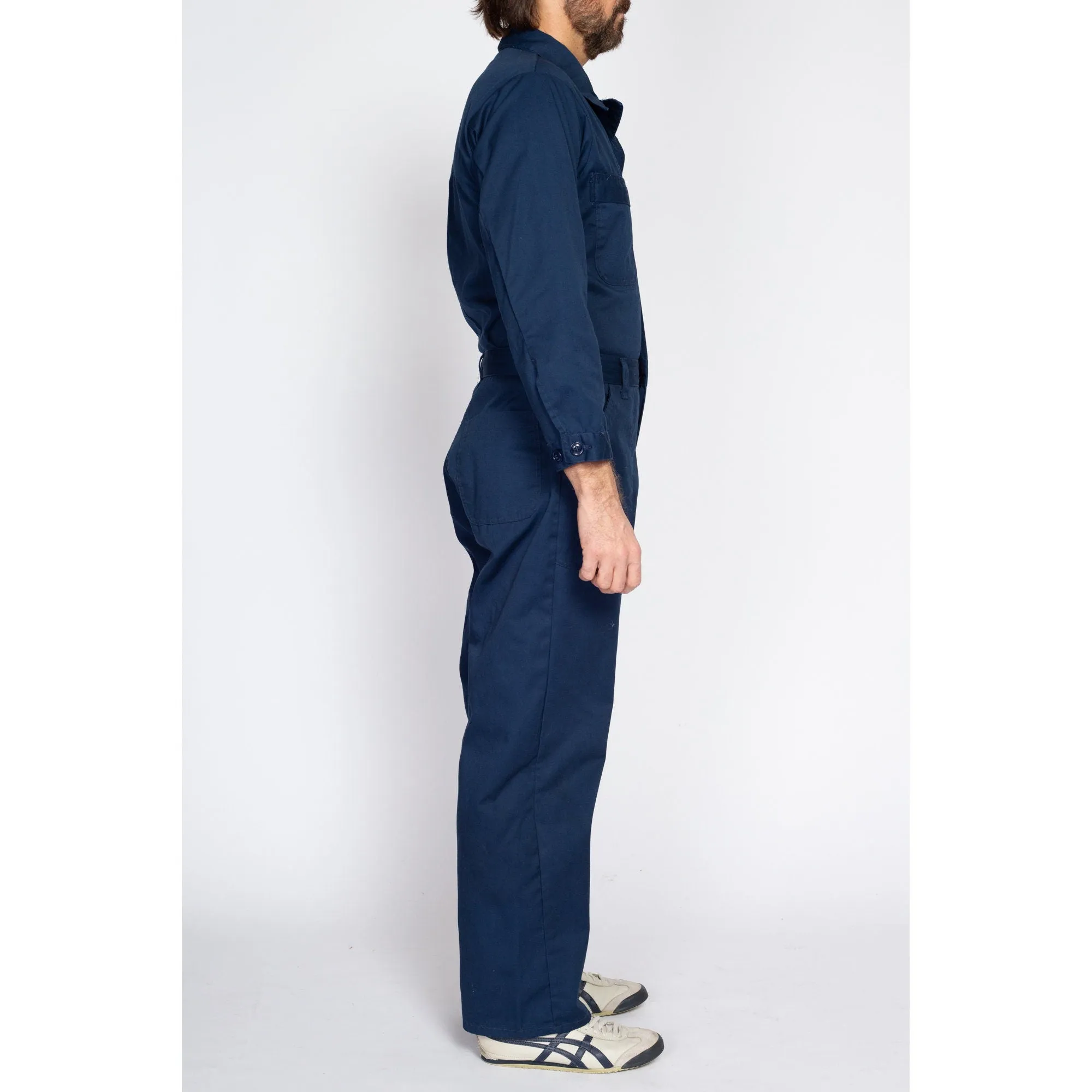 40R Vintage Navy Blue Workwear Coveralls Medium