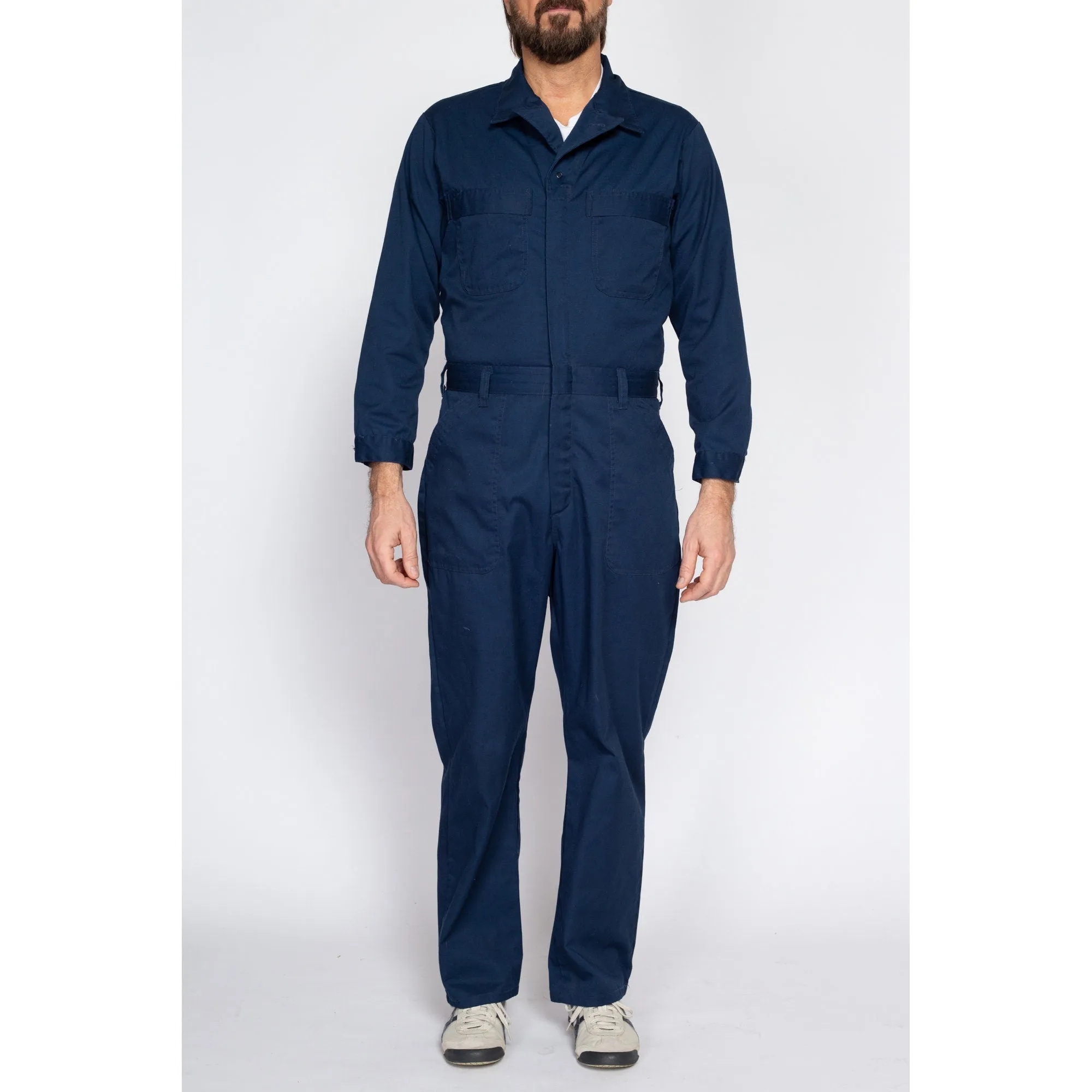 40R Vintage Navy Blue Workwear Coveralls Medium