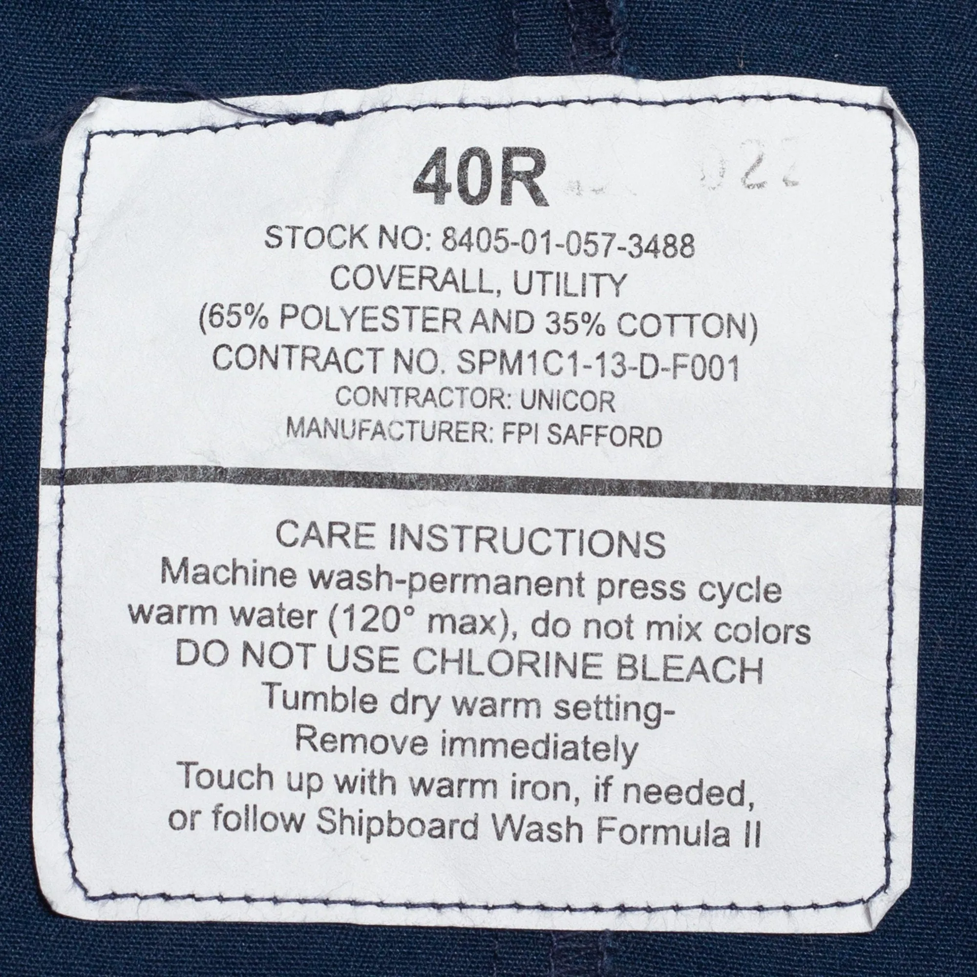 40R Vintage Navy Blue Workwear Coveralls Medium