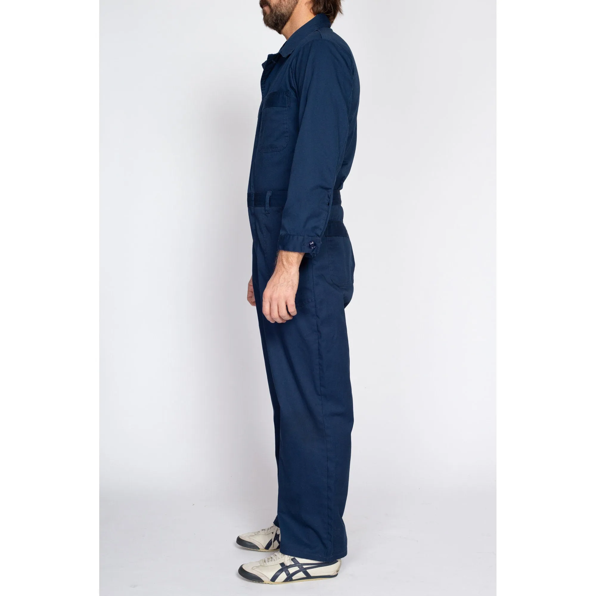 40R Vintage Navy Blue Workwear Coveralls Medium