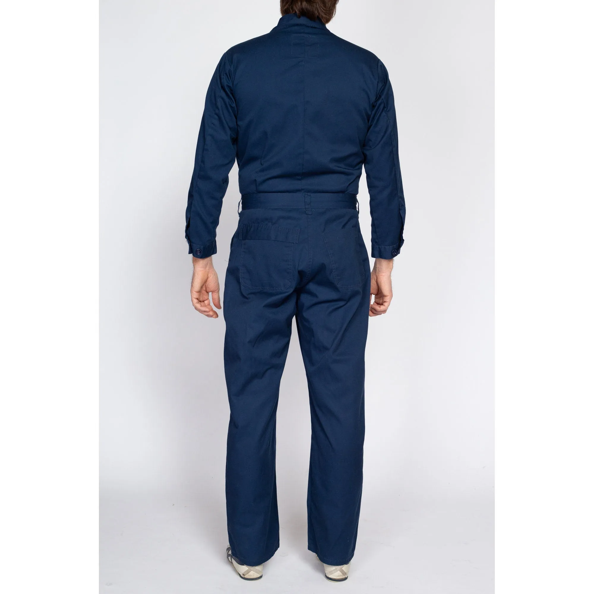 40R Vintage Navy Blue Workwear Coveralls Medium
