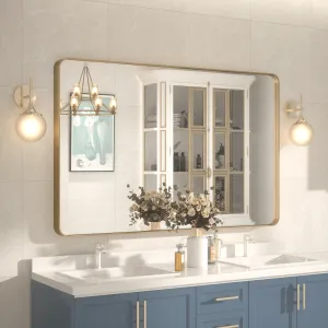 55" x 36" PILOCOS Large Luxurious Wall Mounted Bathroom Vanity Mirrors