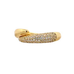 Ania Haie Yellow Gold CZ Bypass RIng