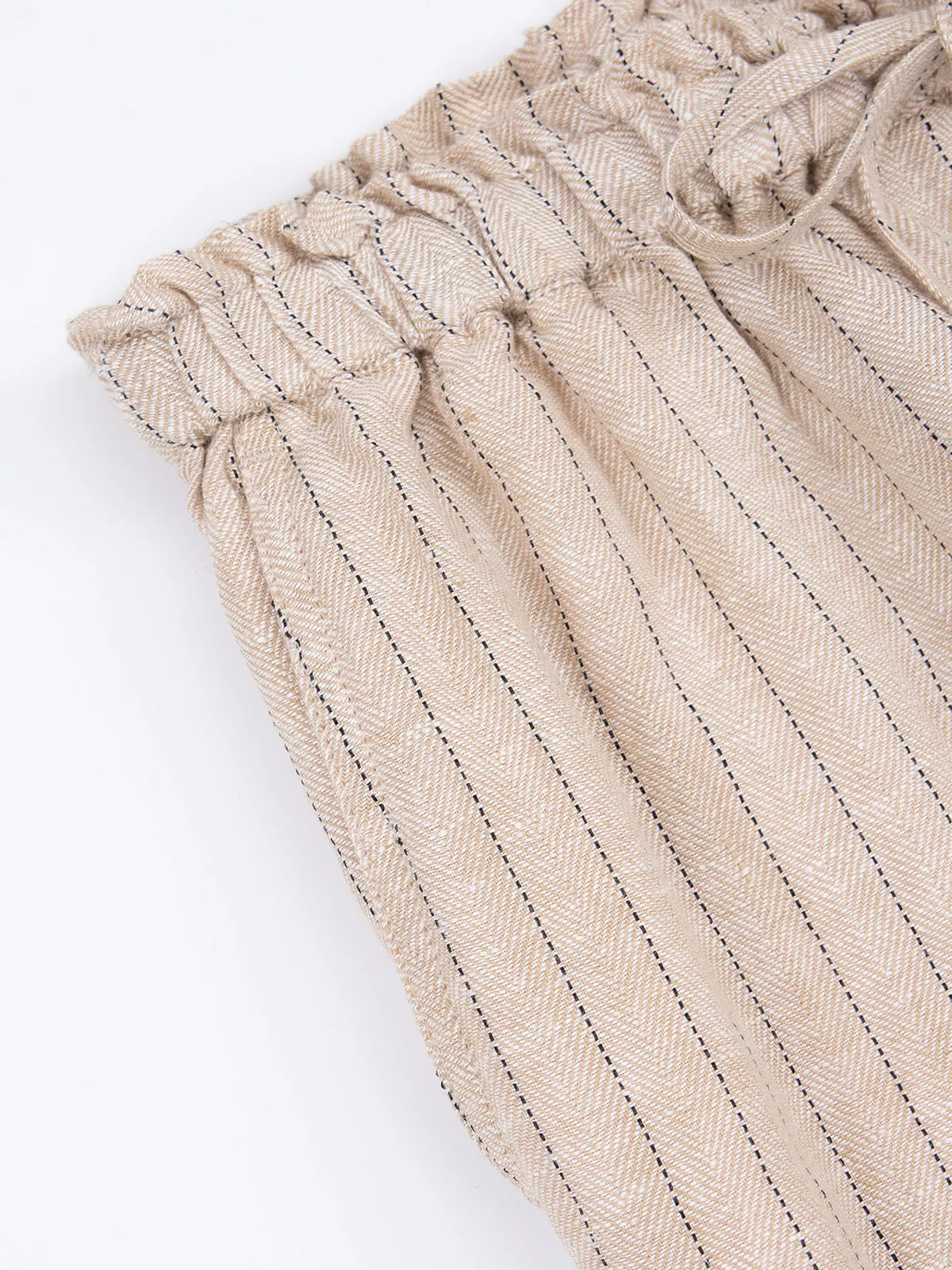 ASOBIO Mid-Rise Loose Straight Linen Pants