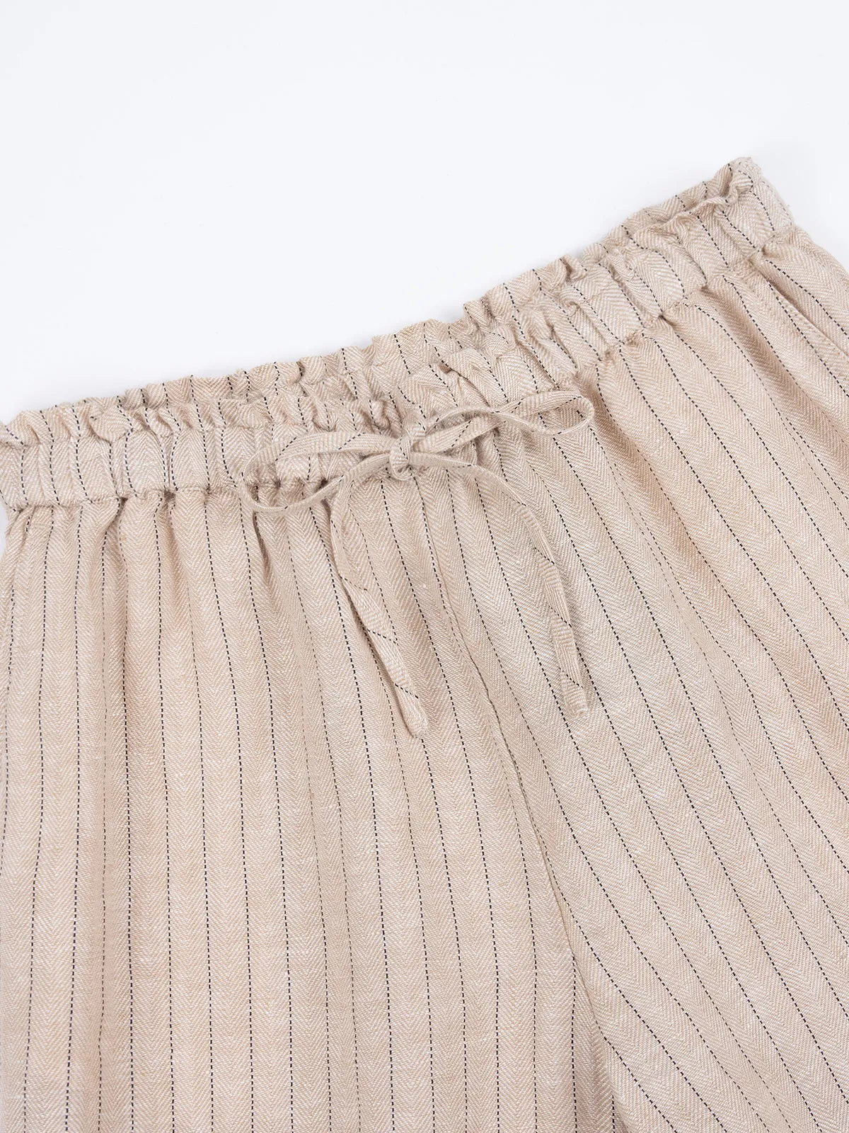 ASOBIO Mid-Rise Loose Straight Linen Pants