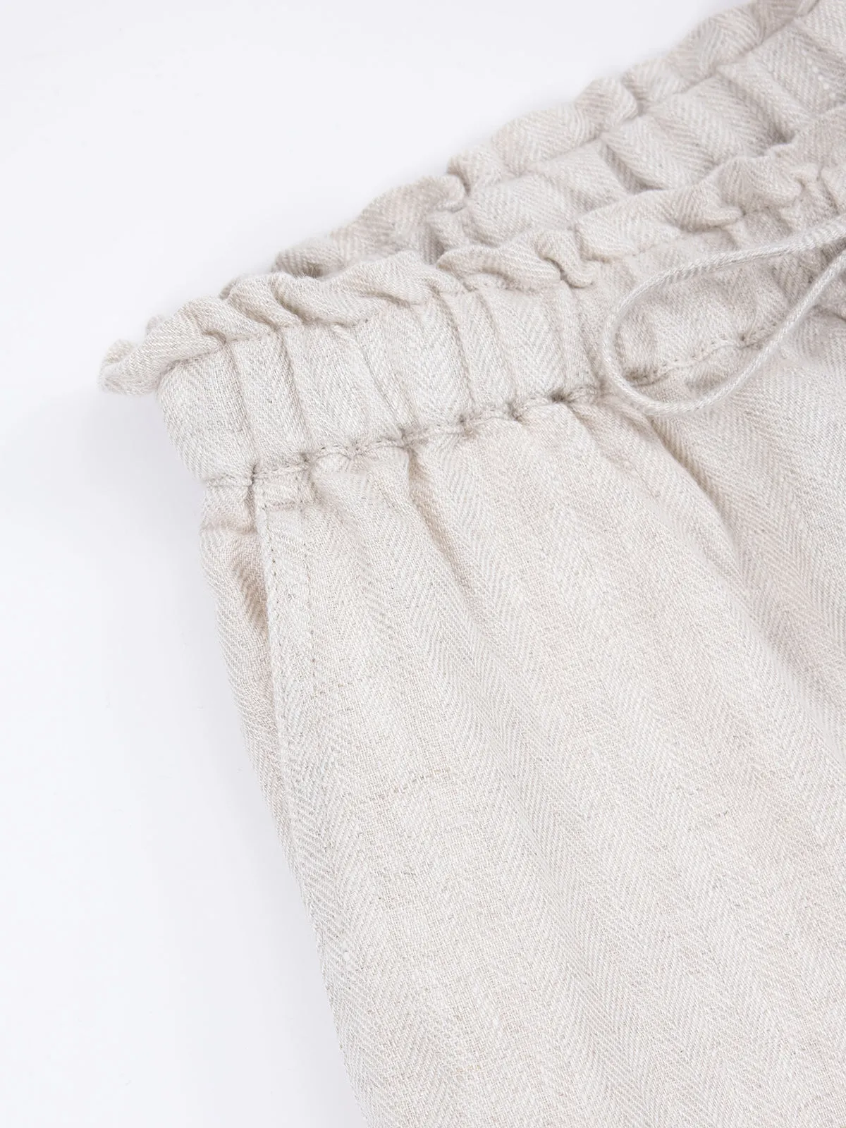 ASOBIO Mid-Rise Loose Straight Linen Pants
