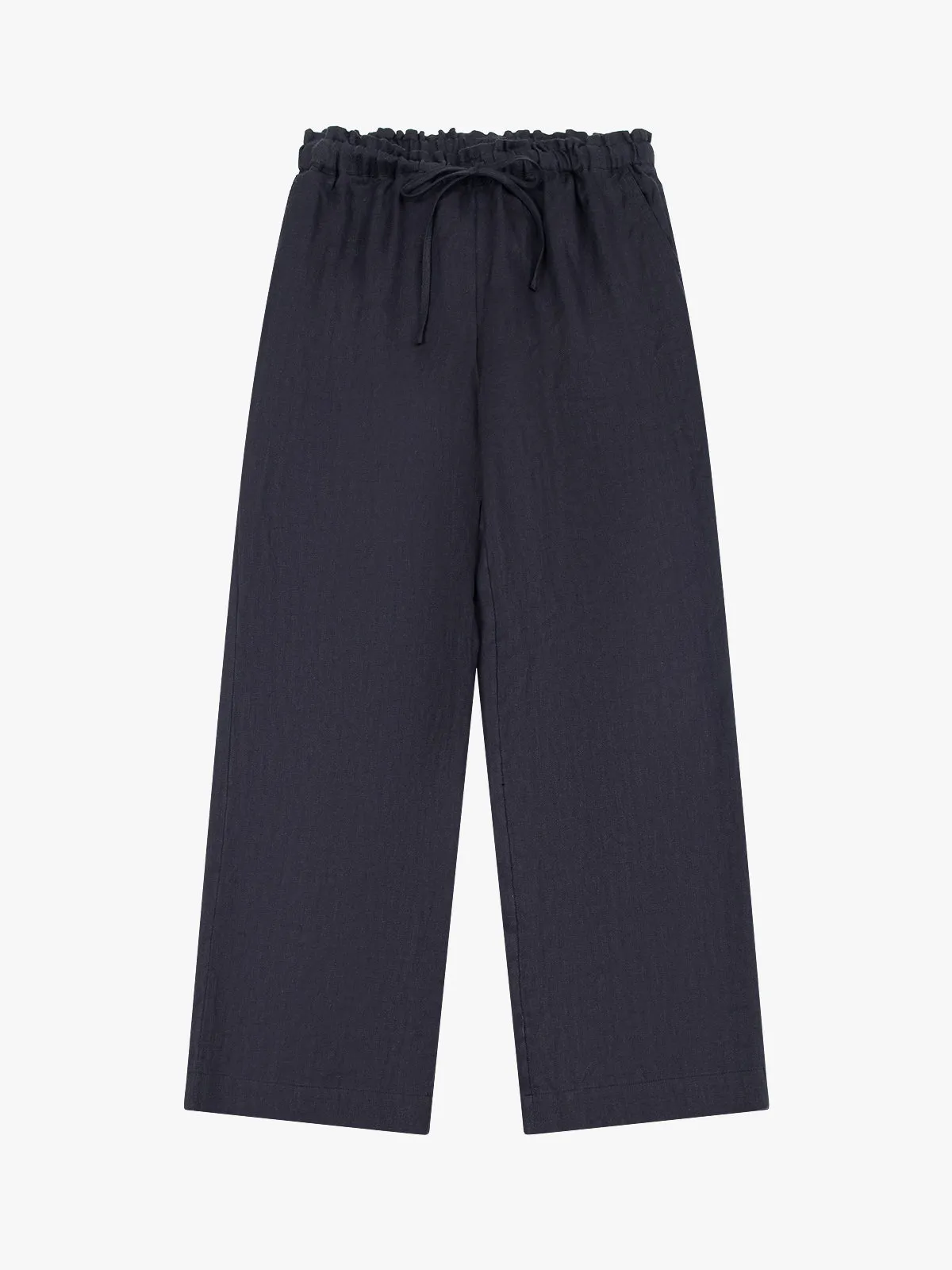 ASOBIO Mid-Rise Loose Straight Linen Pants