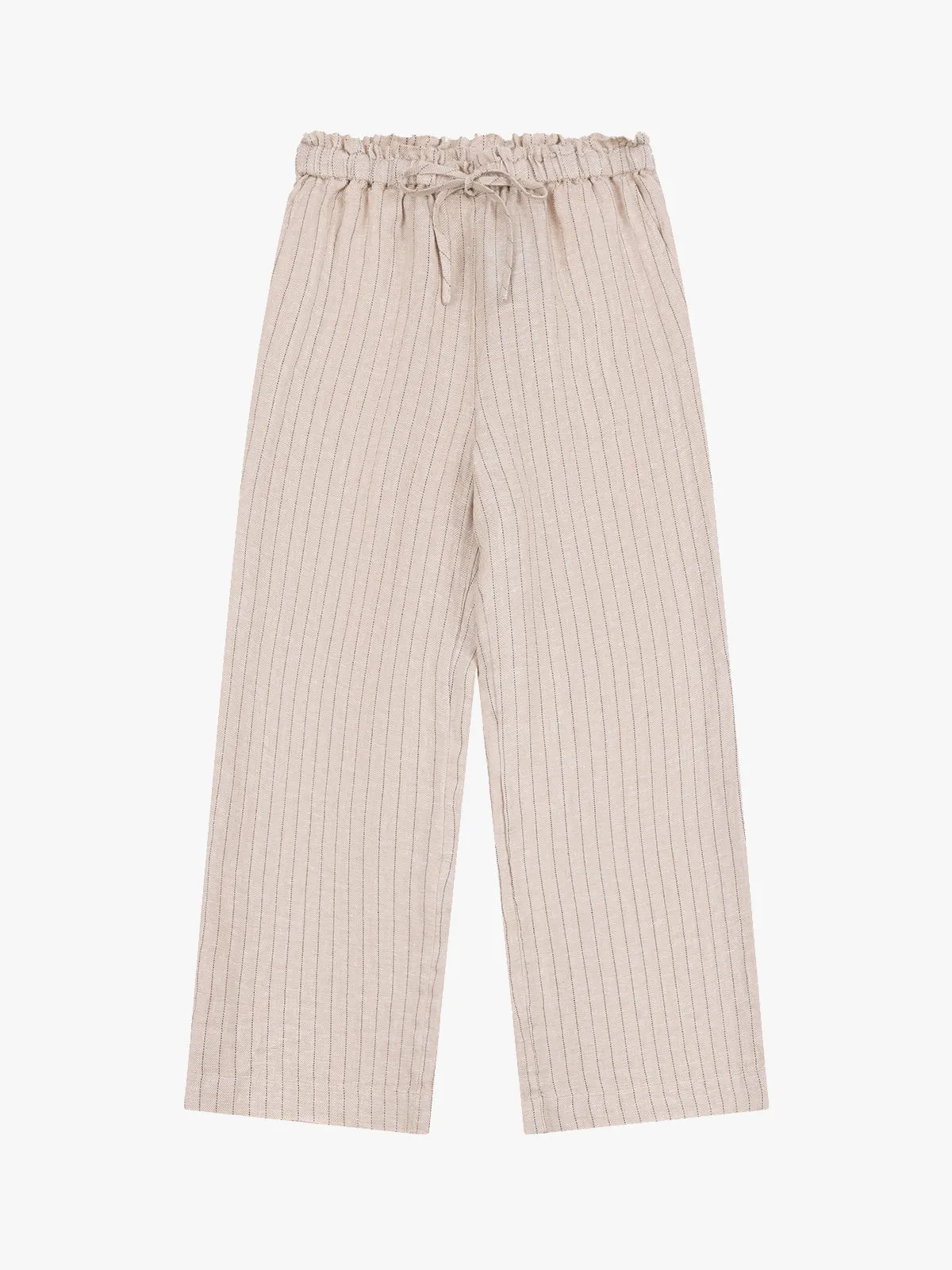 ASOBIO Mid-Rise Loose Straight Linen Pants