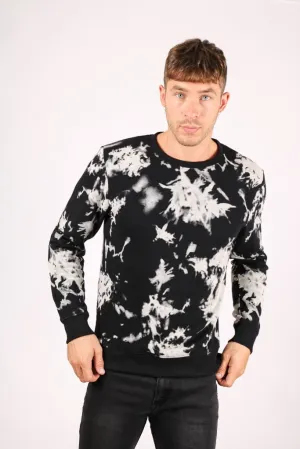 Black Tie-Dye Jumper