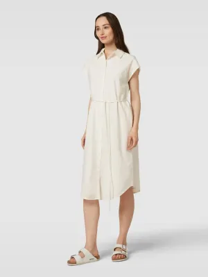 Christian Berg viscose-filled shirtdress with belted waist, ecru