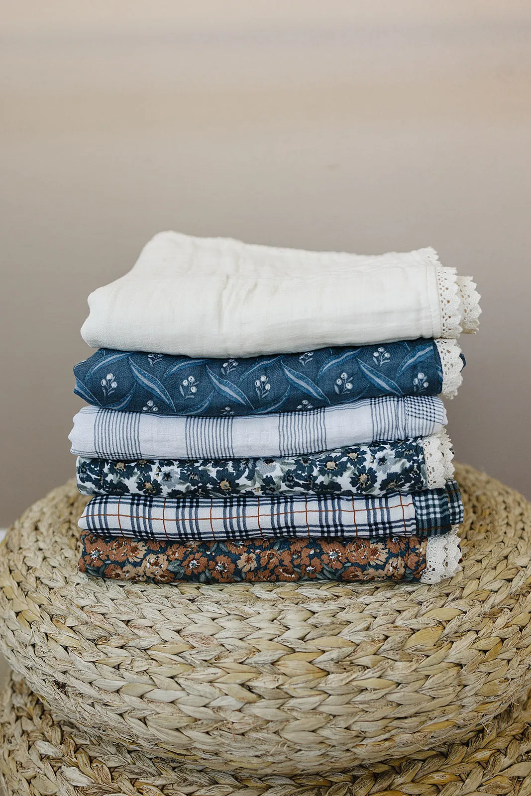 Coastal Plaid   Navy Muslin Quilt