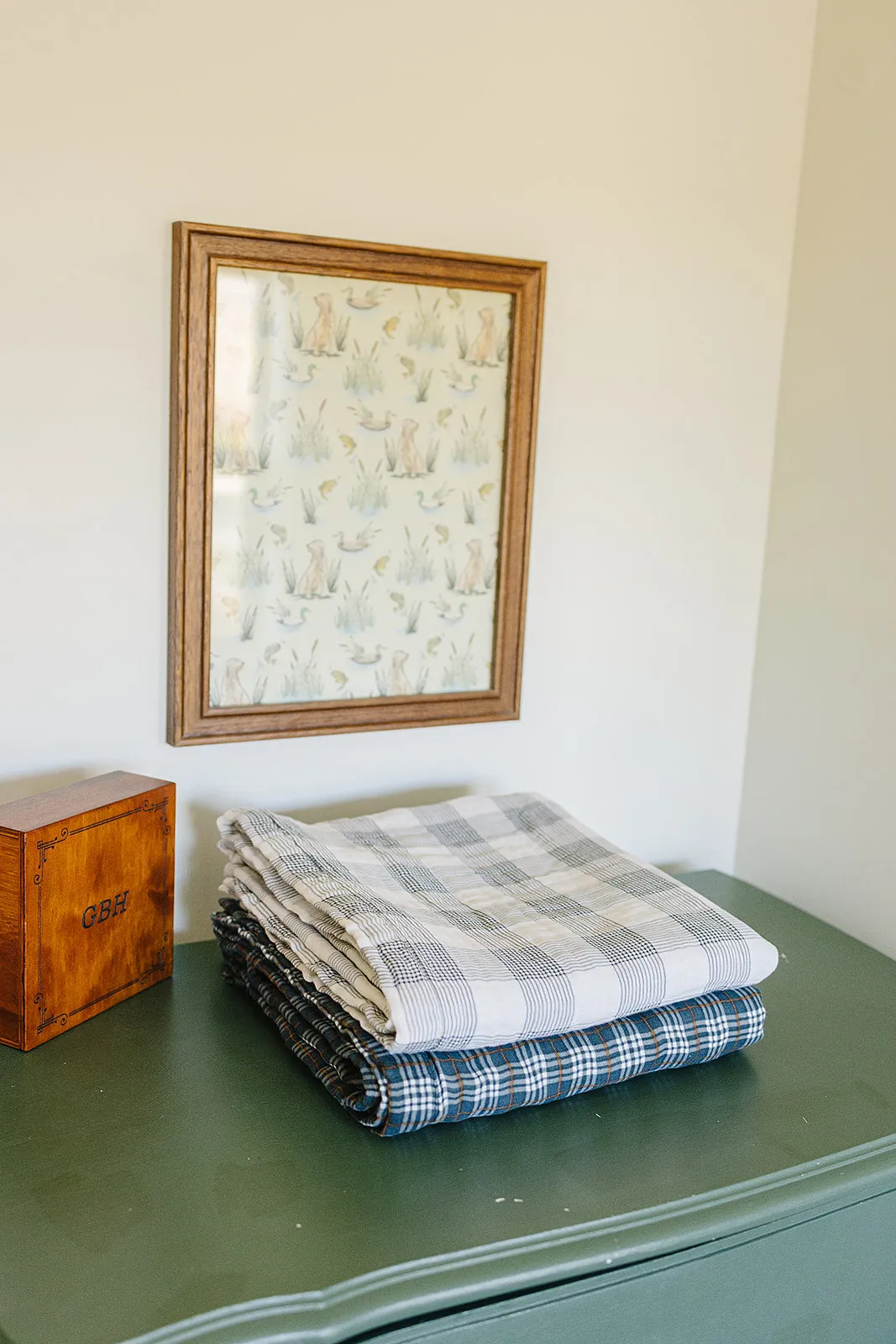 Coastal Plaid   Navy Muslin Quilt