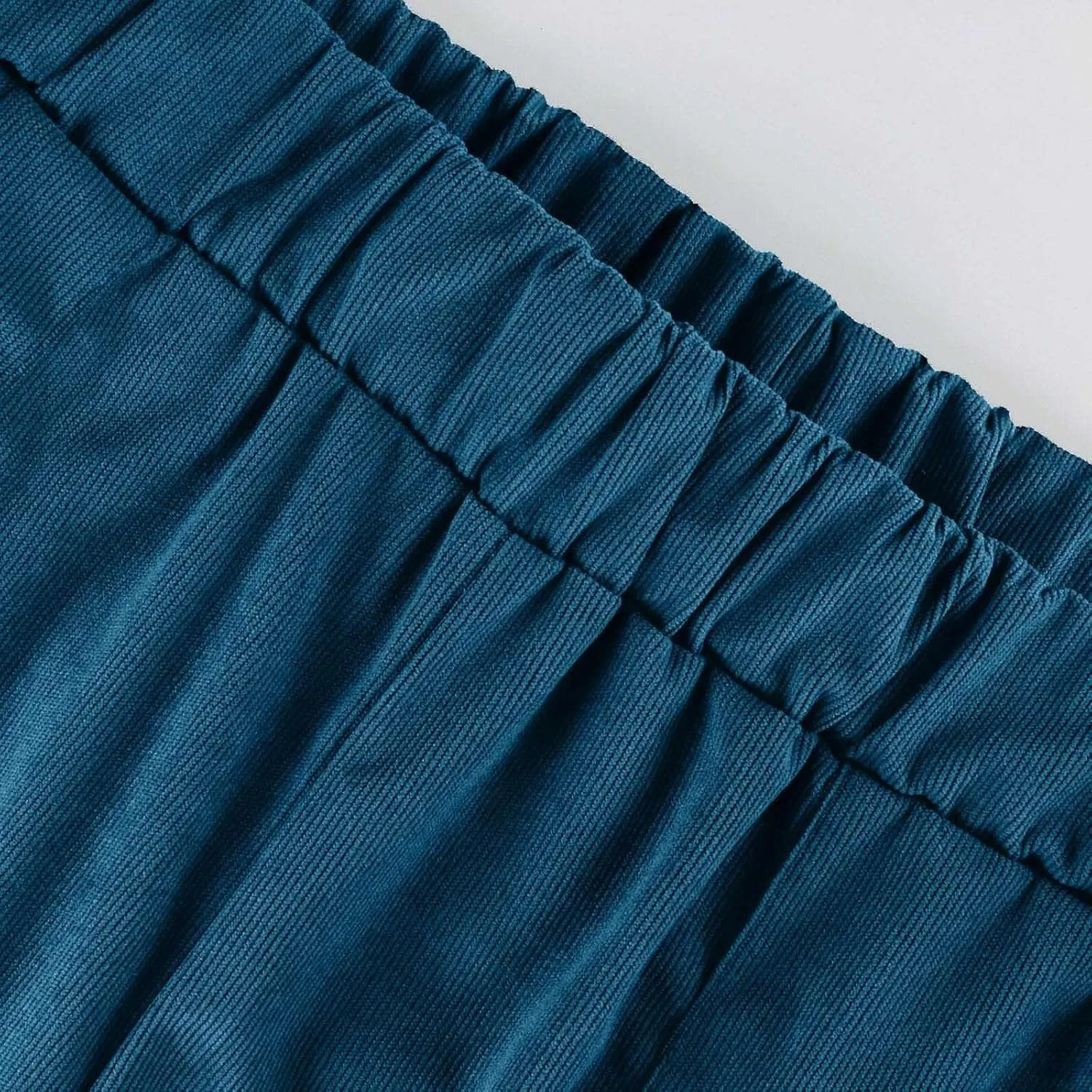 Corduroy Pants Women Casual Elastic High Waist Pants Straight Leg Fashion Pants Loose Fit Comfy Trousers with Pockets