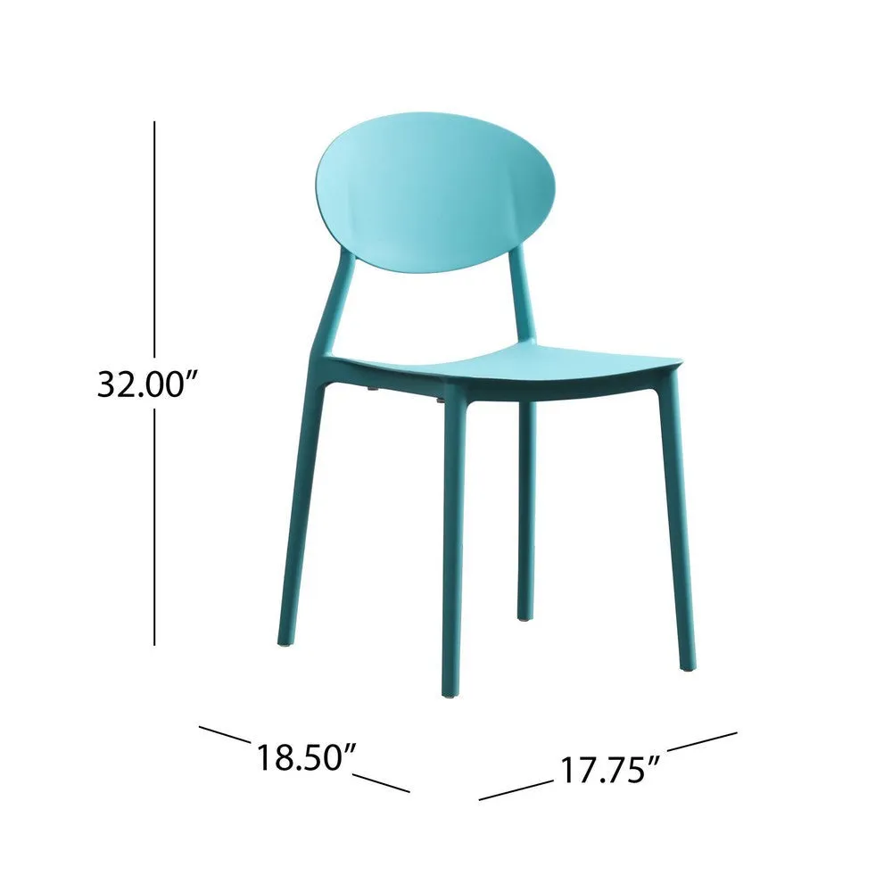 Corie Outdoor Patio Chair Set of 2, Midcentury Modern Style, Teal Blue By Casagear Home