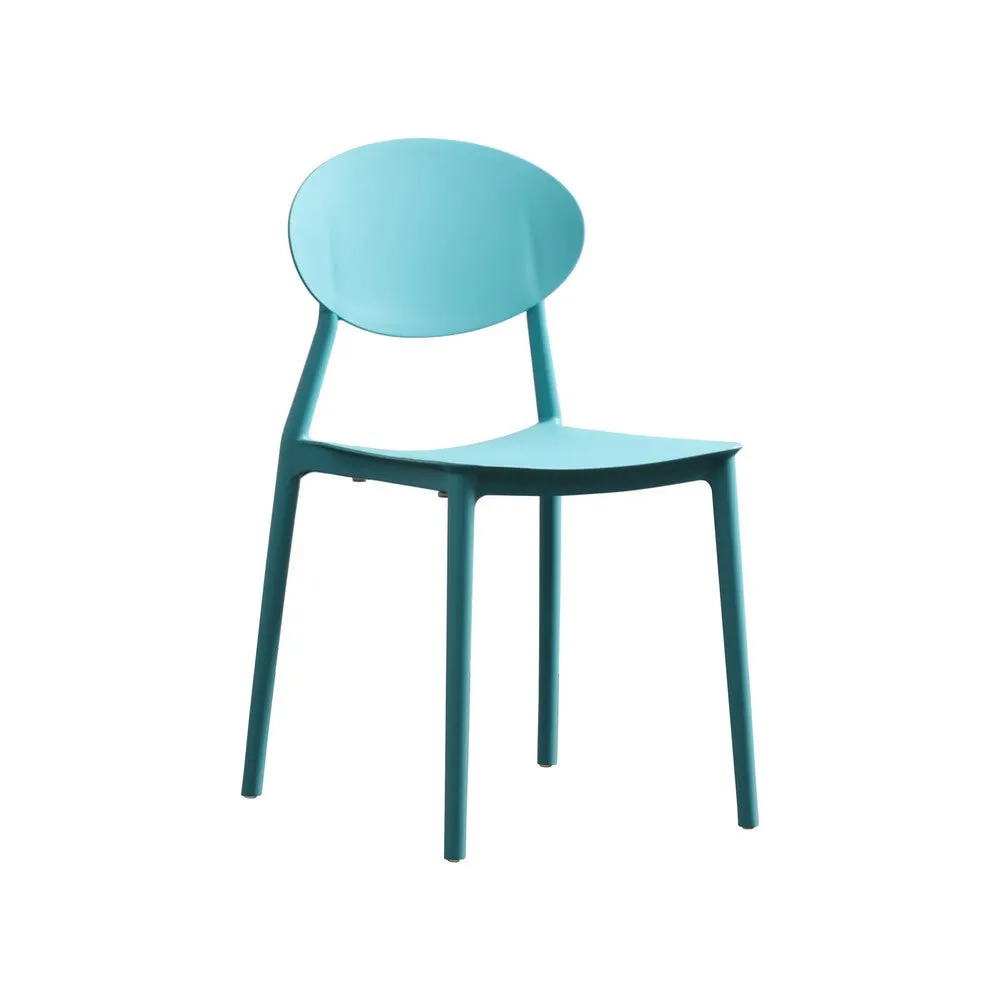 Corie Outdoor Patio Chair Set of 2, Midcentury Modern Style, Teal Blue By Casagear Home