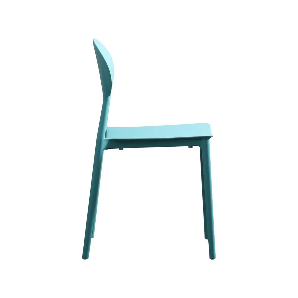 Corie Outdoor Patio Chair Set of 2, Midcentury Modern Style, Teal Blue By Casagear Home