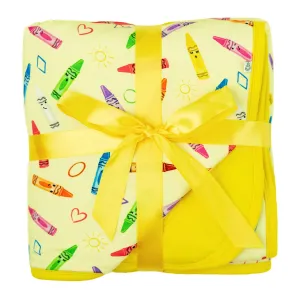 Crayon Crew | Mini Quilted Bamboo Baby Blanket