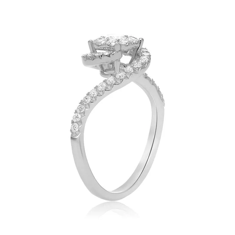 Diamond Bypass Style Engagement Ring