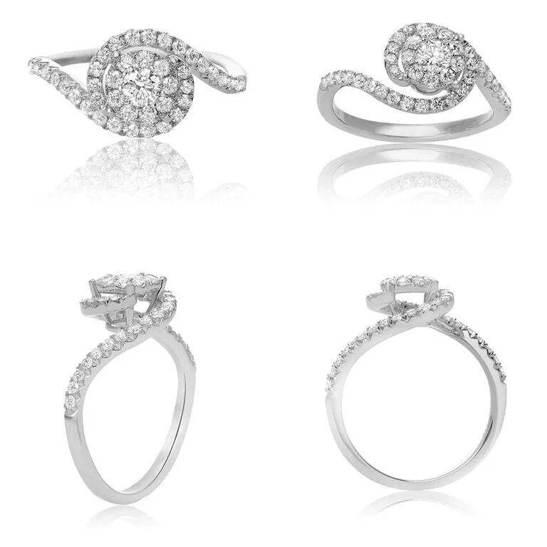 Diamond Bypass Style Engagement Ring