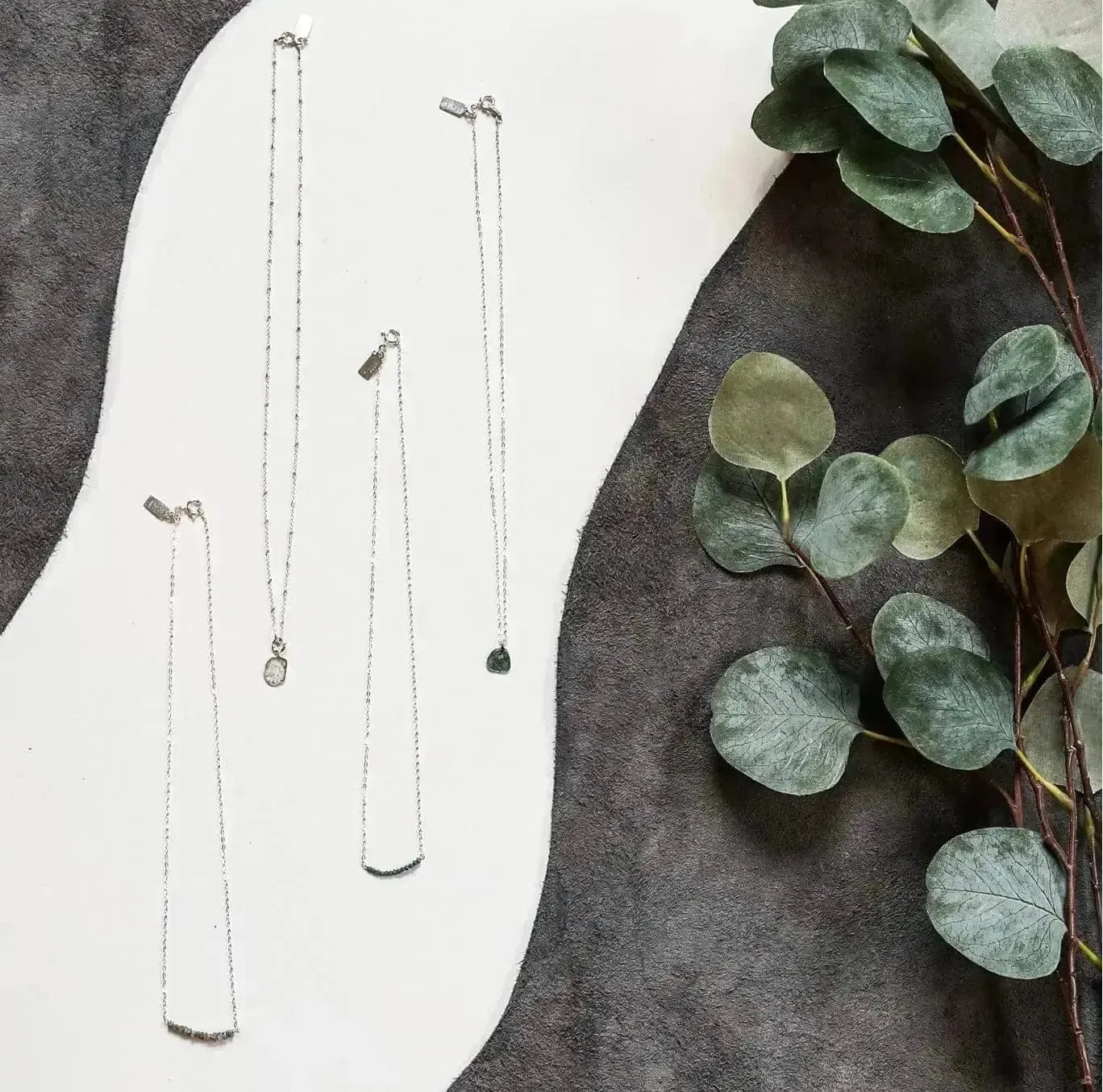 Diamonds In The Raw Sterling Silver Necklace