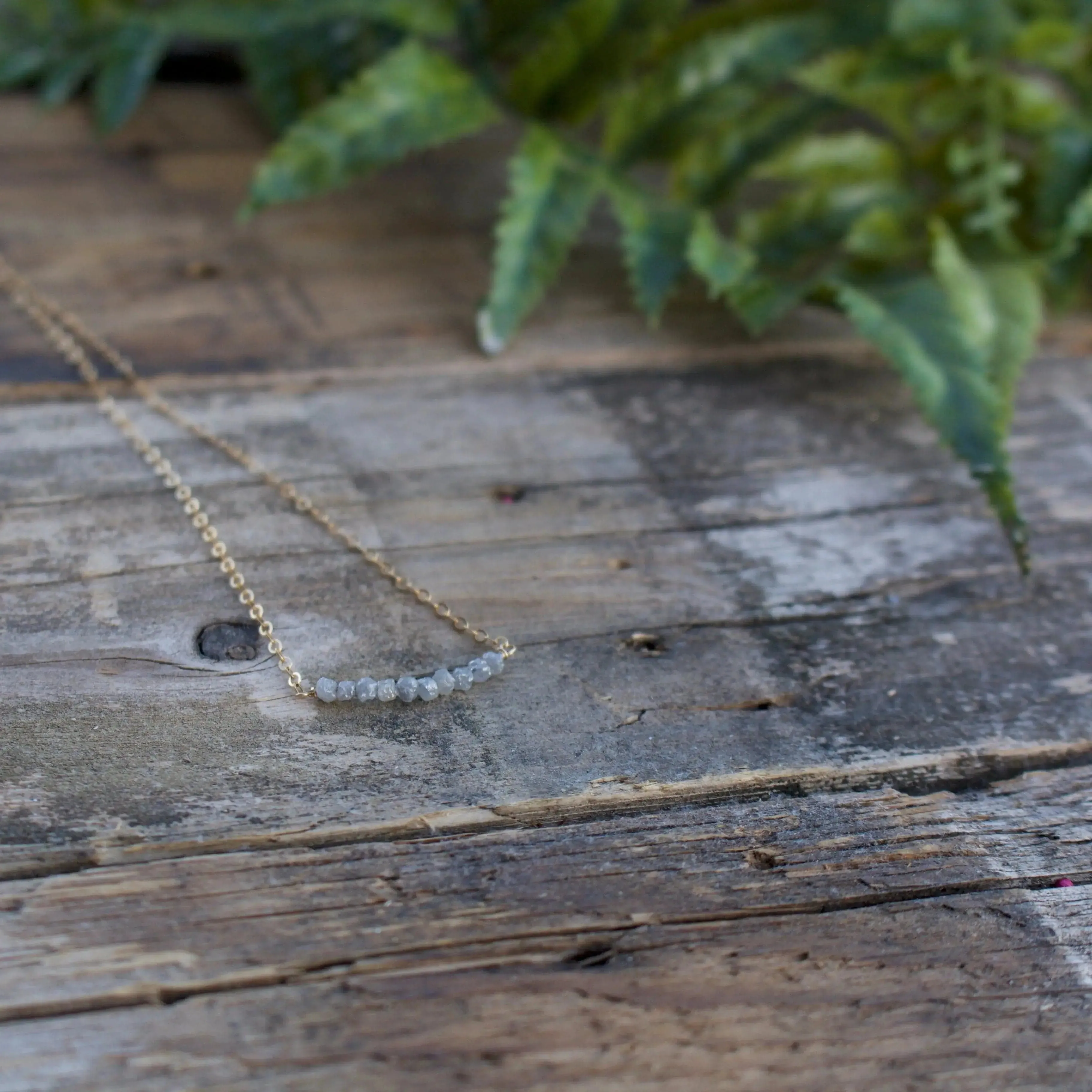 Diamonds In The Raw Sterling Silver Necklace