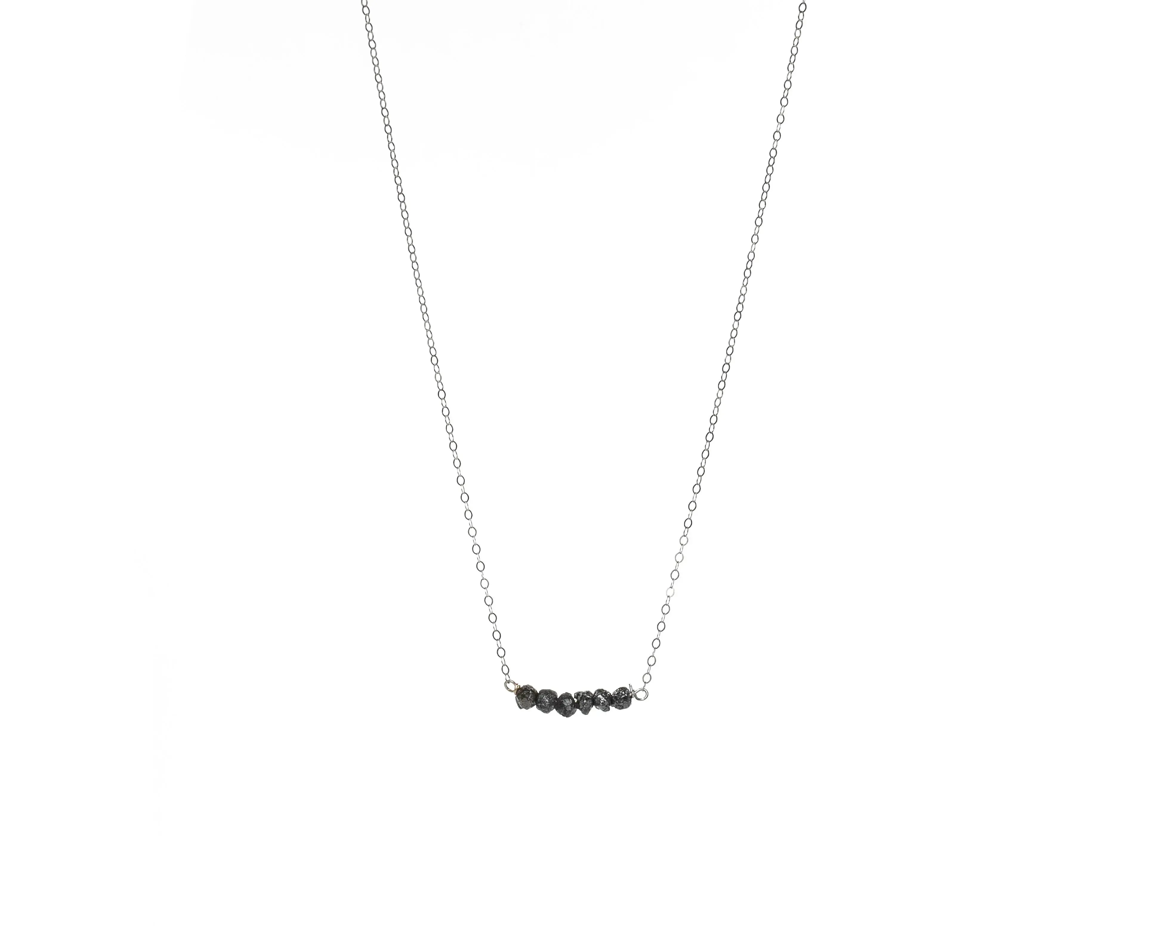 Diamonds In The Raw Sterling Silver Necklace