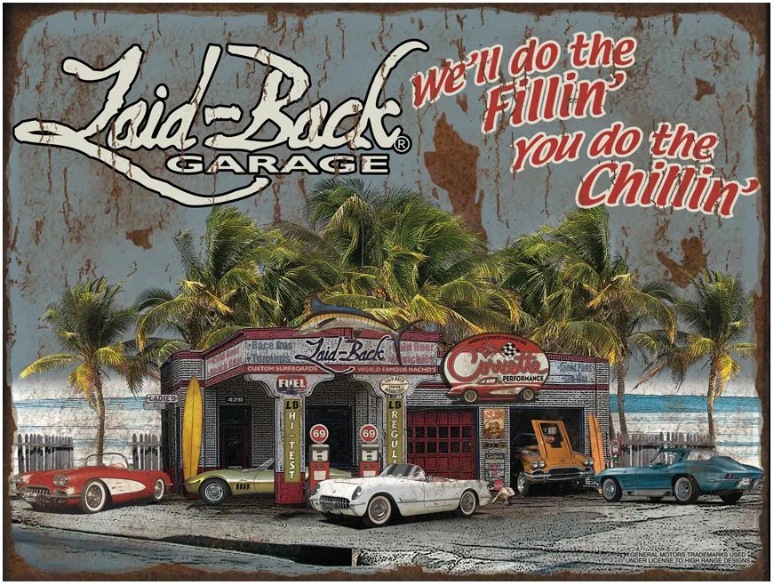Dream Garage Corvette-12x16 Metal Sign