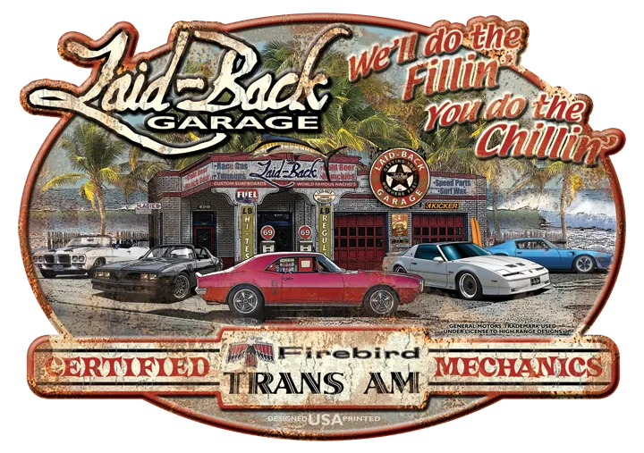 Dream Garage Firebird Trans Am Embossed Metal Sign