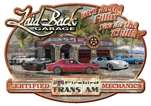 Dream Garage Firebird Trans Am Embossed Metal Sign