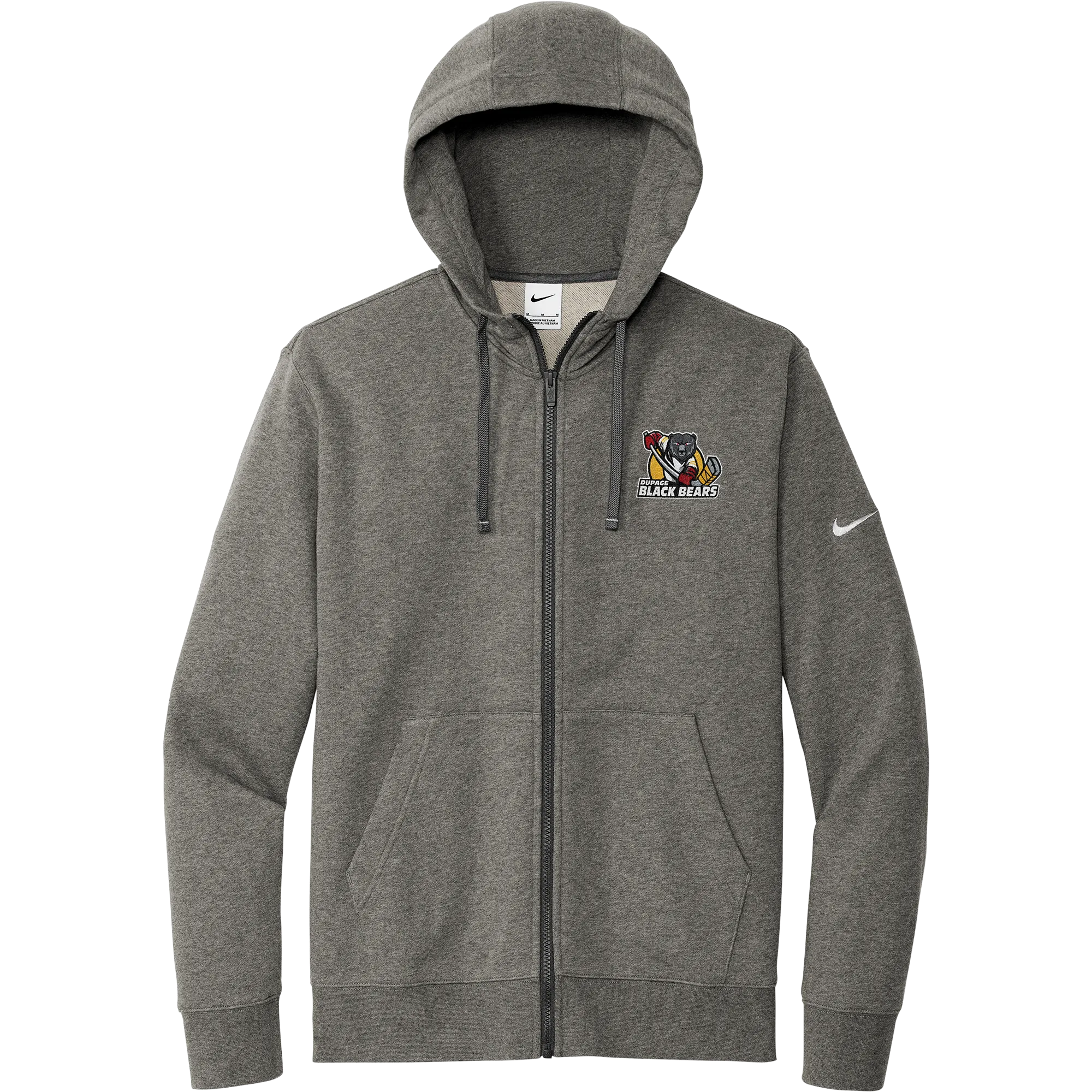 Dupage Black Bears Nike Club Fleece Sleeve Swoosh Full-Zip Hoodie
