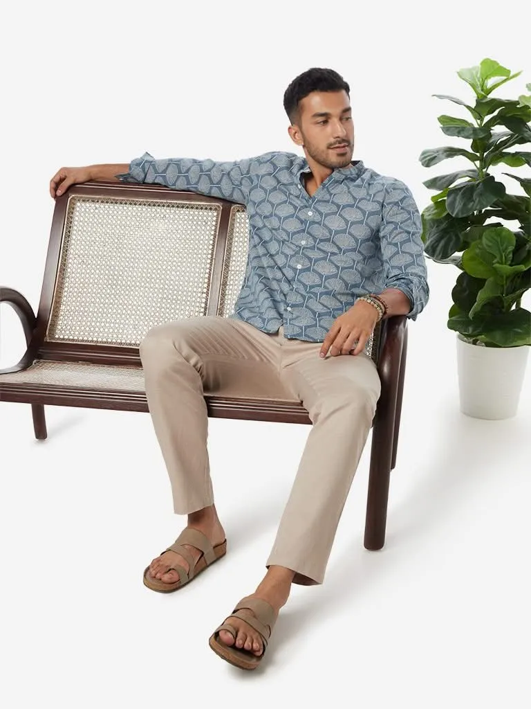 ETA Blue Floral Print Resort Fit Shirt