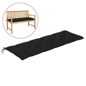 Garden Bench Cushion Black 150x50x7 cm Fabric