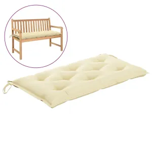 Garden Bench Cushion Cream White 100x50x7 cm Fabric