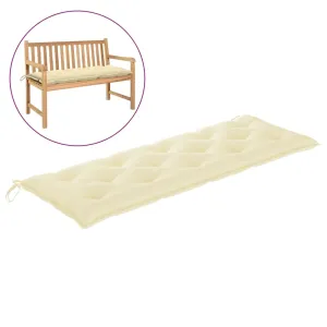 Garden Bench Cushion Cream White 150x50x7 cm Fabric