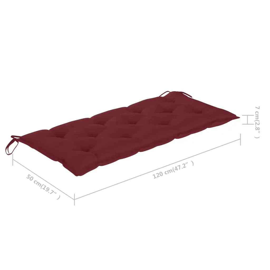 Garden Bench Cushion Wine Red 120x50x7 cm Fabric