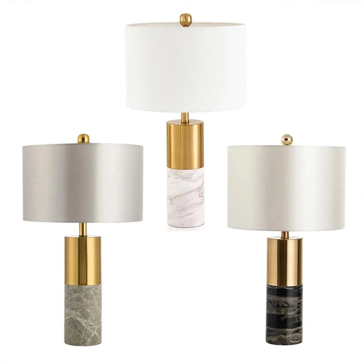 GOLD WITH MARBLE TEXTURE TABLE LAMP