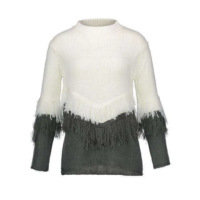 Grayscale Fringe Sweater