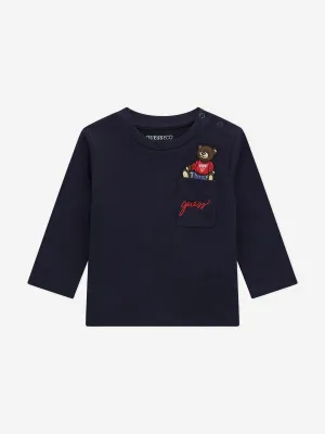 Guess Baby Boys Long Sleeve T-Shirt in Blue