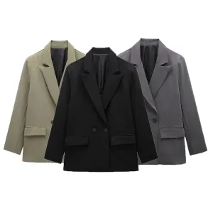 Harper Double-Breasted Suit Jacket  Chic Office Wear & Smart Casual Style Blazer