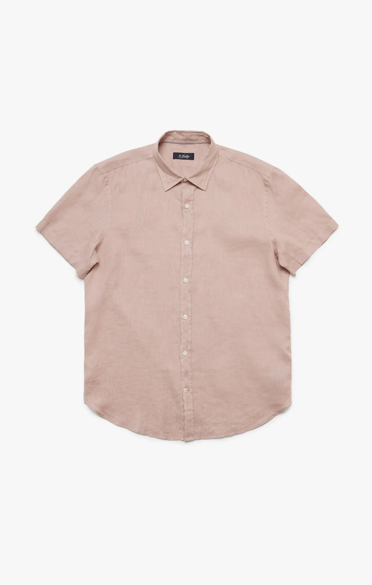 Linen Short Sleeve Shirt In Fawn