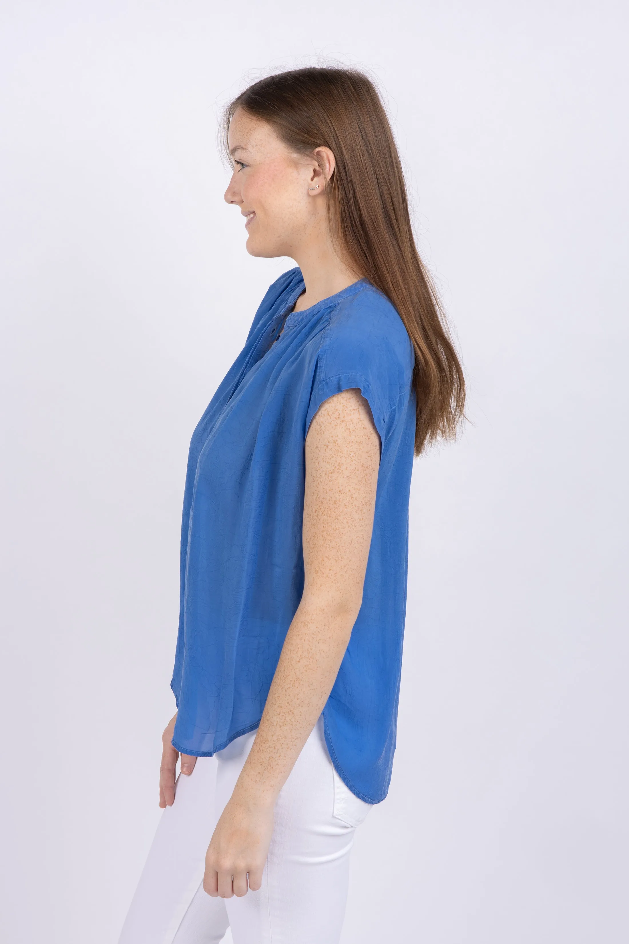 Maven West Cap Sleeve Top in Star Blue
