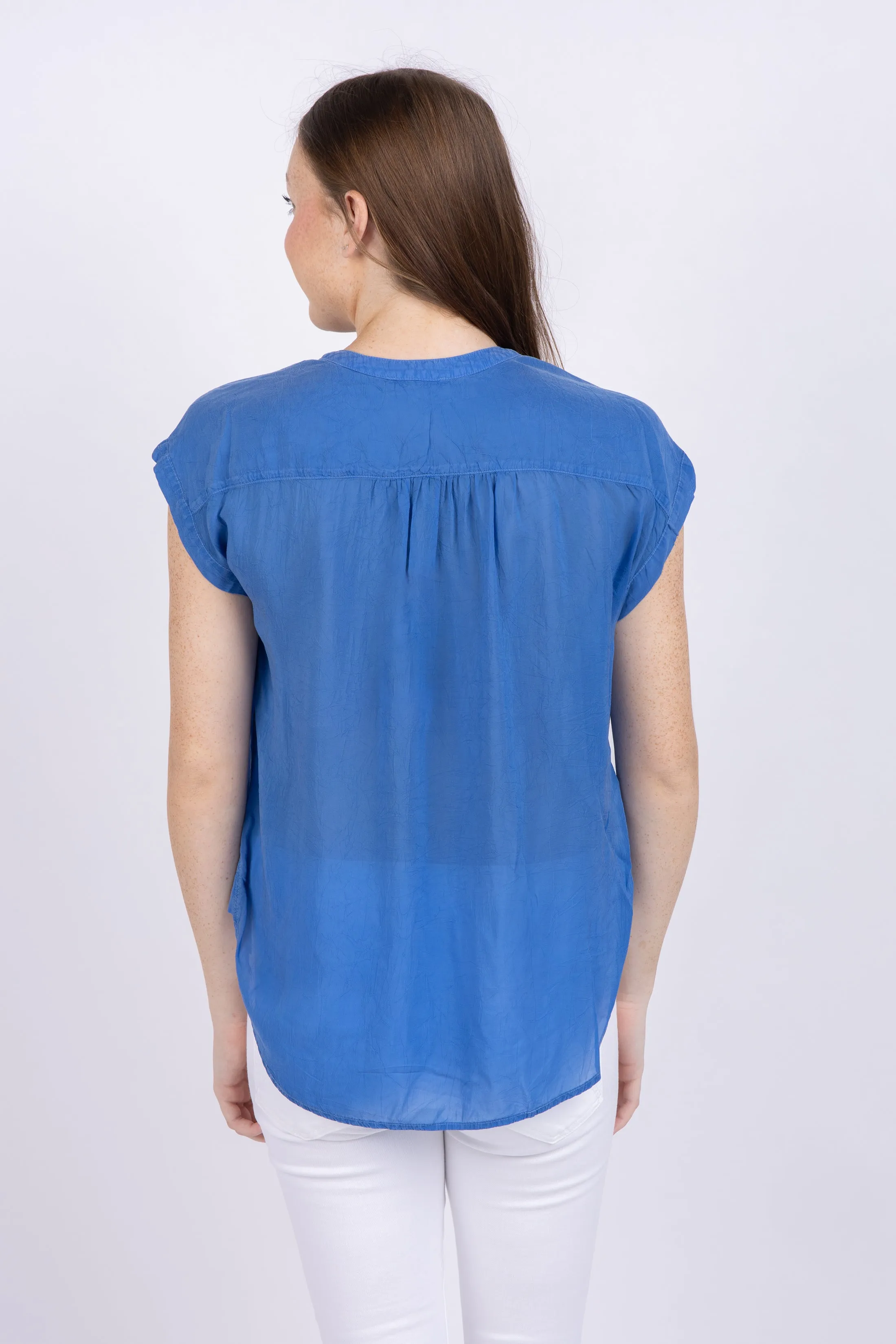Maven West Cap Sleeve Top in Star Blue
