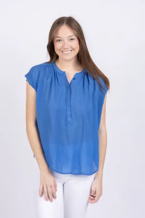 Maven West Cap Sleeve Top in Star Blue