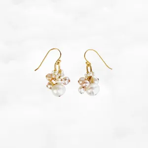 Moon Goddess Pearl Cluster Earrings