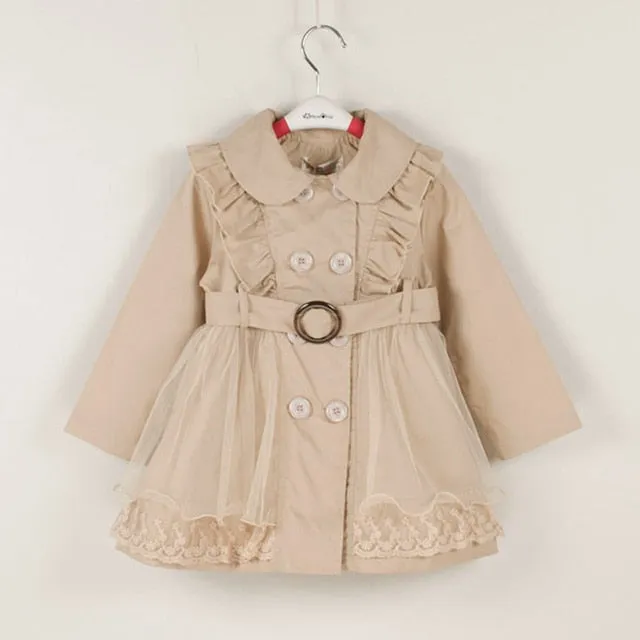 Mqtime Baby Girls Windbreaker Spring Jackets For Girls Trench Coats and Raincoats Coat Children Outerwear For 2-7Yrs Girls Clothes
