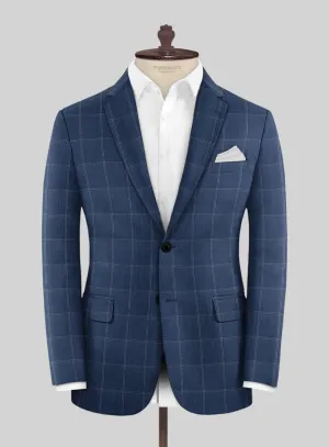 Napolean Noemi Windowpane Blue Wool Jacket