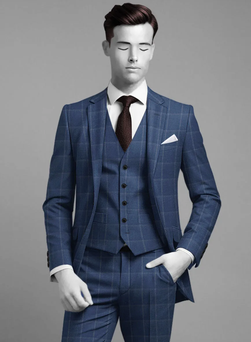 Napolean Noemi Windowpane Blue Wool Jacket