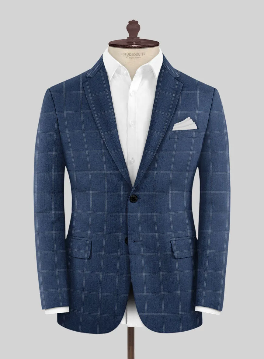 Napolean Noemi Windowpane Blue Wool Jacket